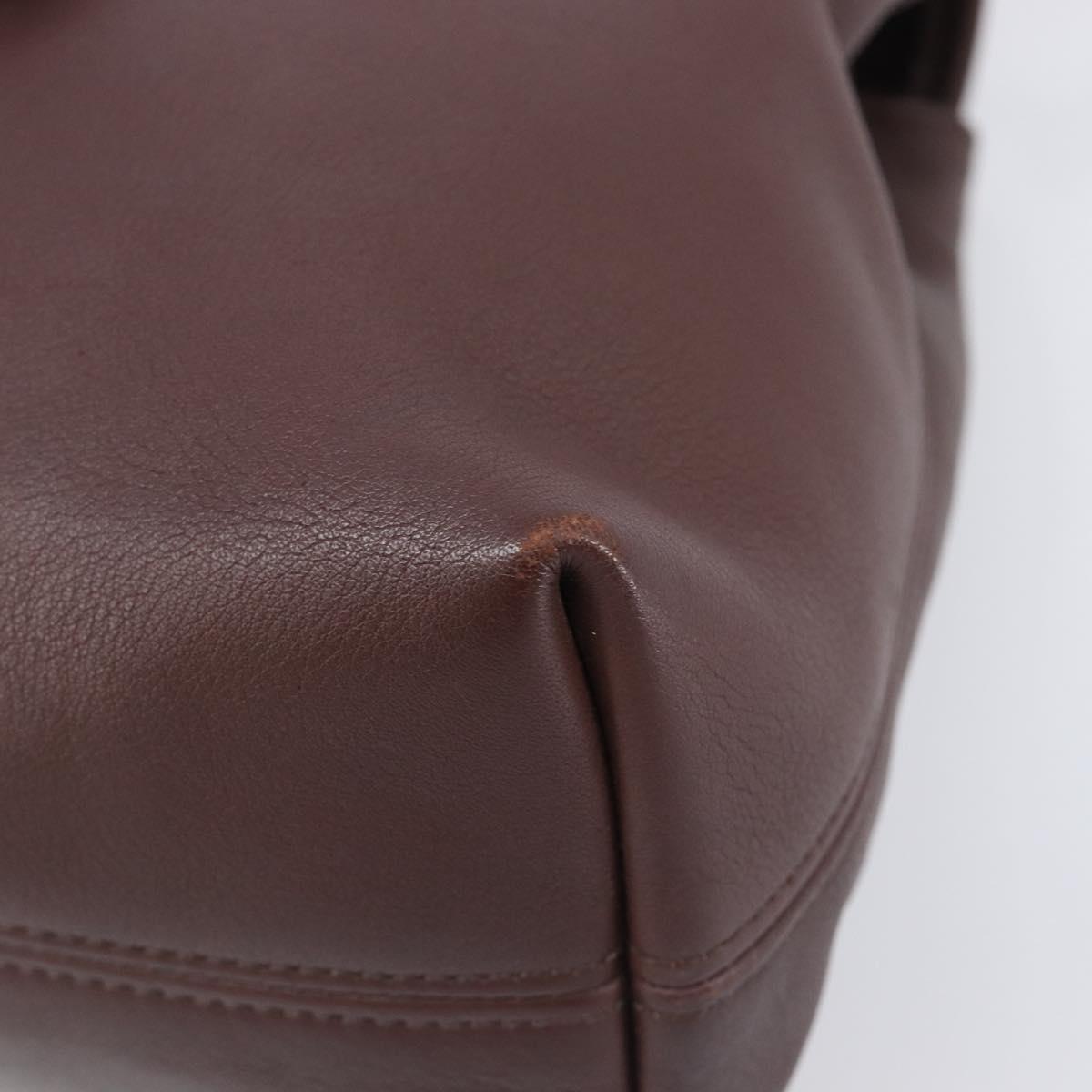 Coach Backpack Leather Brown Gold Tone Auth LN022