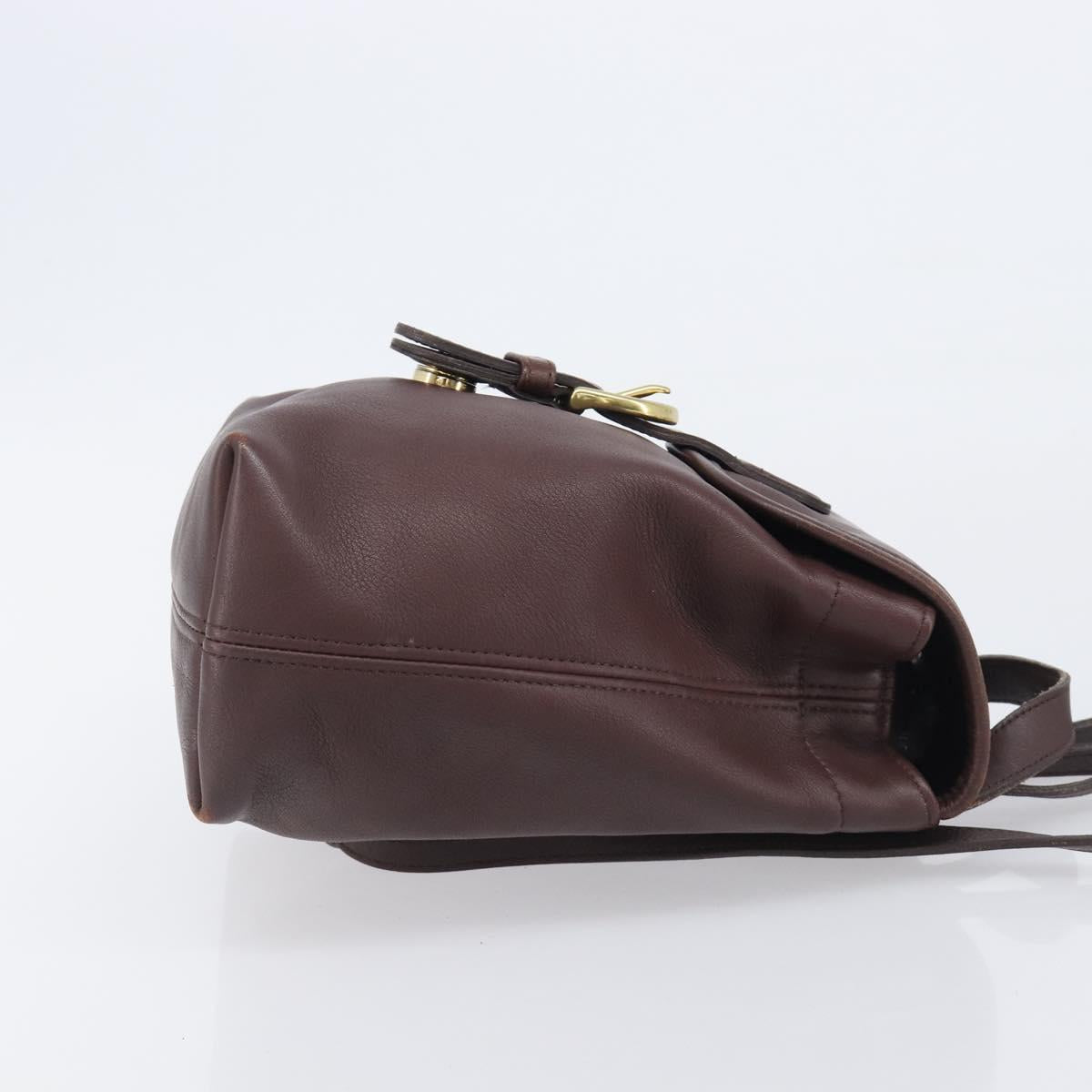 Coach Backpack Leather Brown Gold Tone Auth LN022