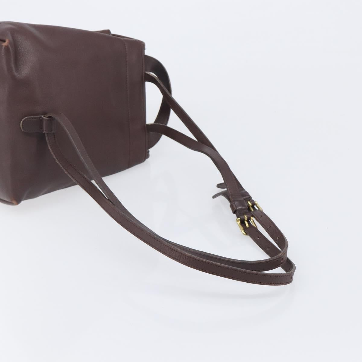 Coach Backpack Leather Brown Gold Tone Auth LN022