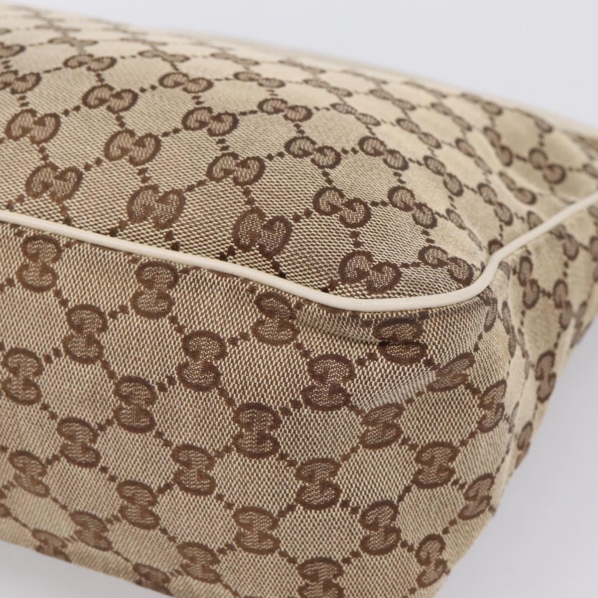 GUCCI GG Canvas Abbey Shoulder Bag Beige Gold Tone 153025 Auth LN025