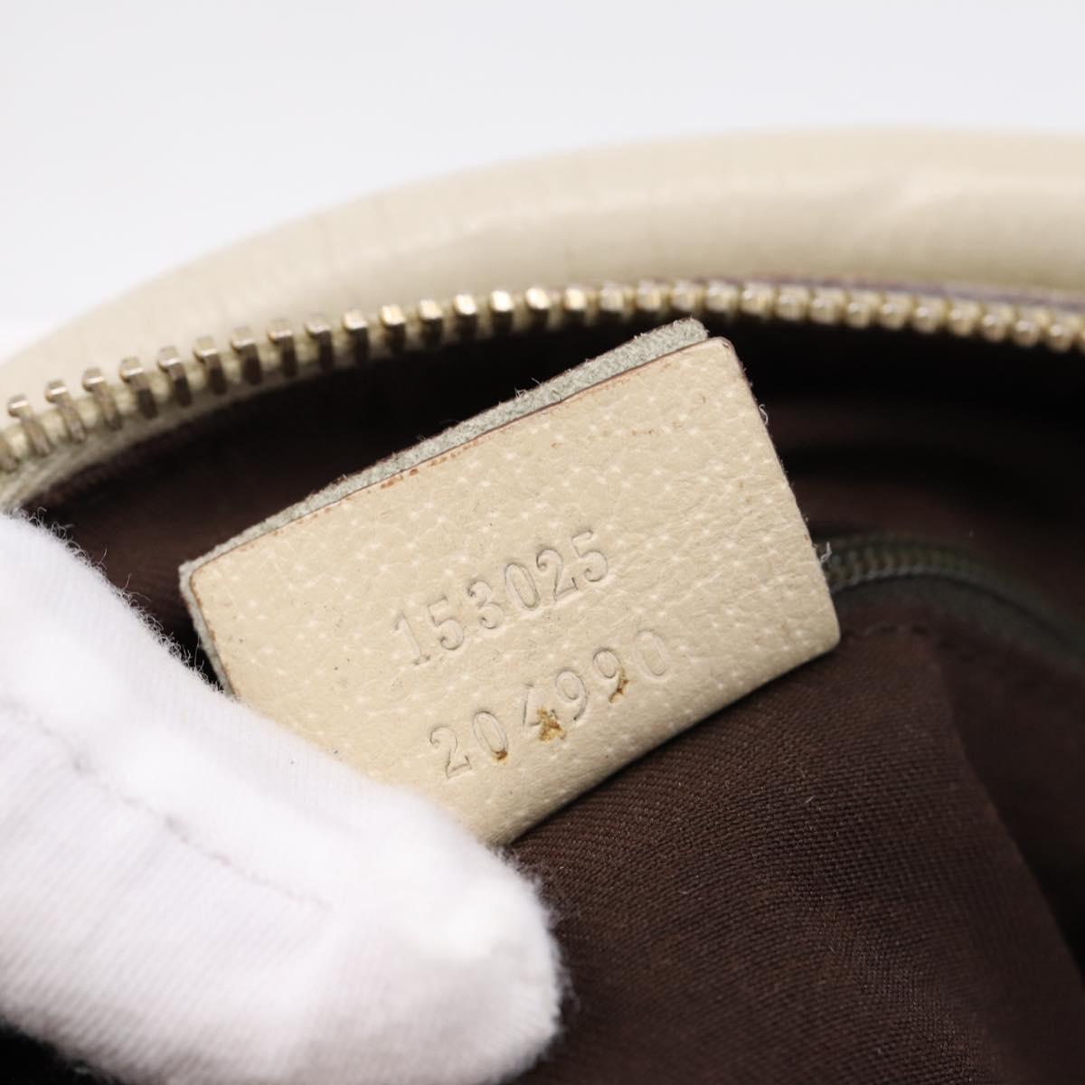 GUCCI GG Canvas Abbey Shoulder Bag Beige Gold Tone 153025 Auth LN025