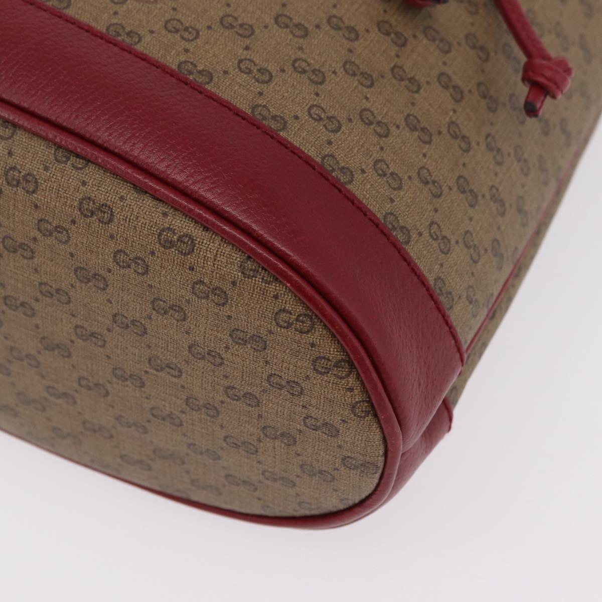 GUCCI Micro GG Doraemon Shoulder Bag PVC Beige Gold Tone 655597 Auth LN026M