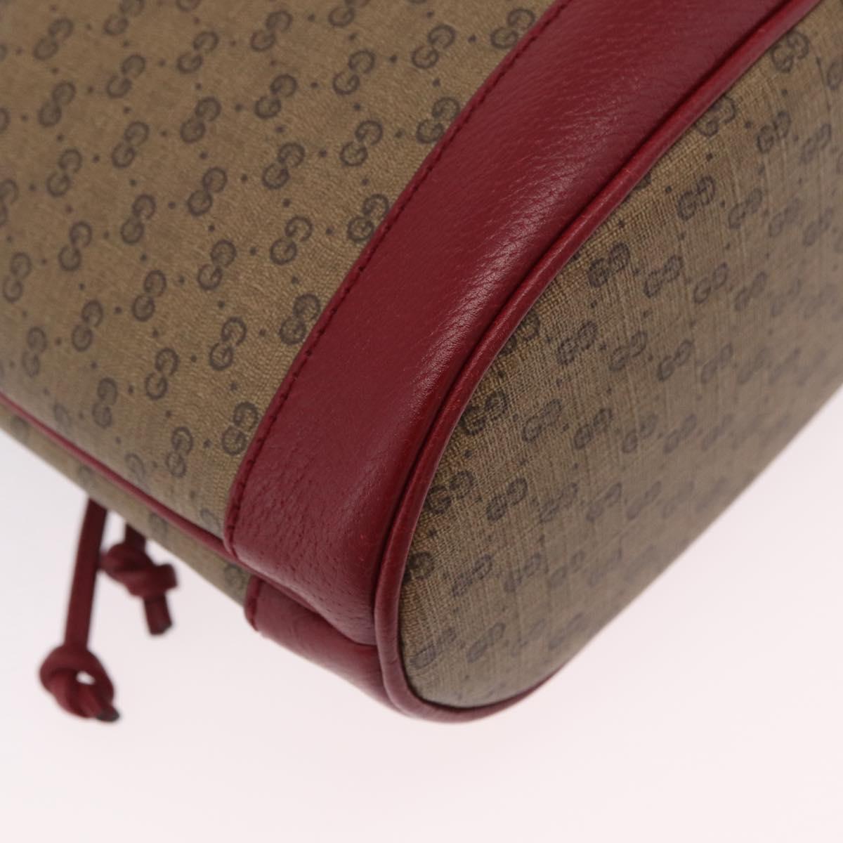 GUCCI Micro GG Doraemon Shoulder Bag PVC Beige Gold Tone 655597 Auth LN026M