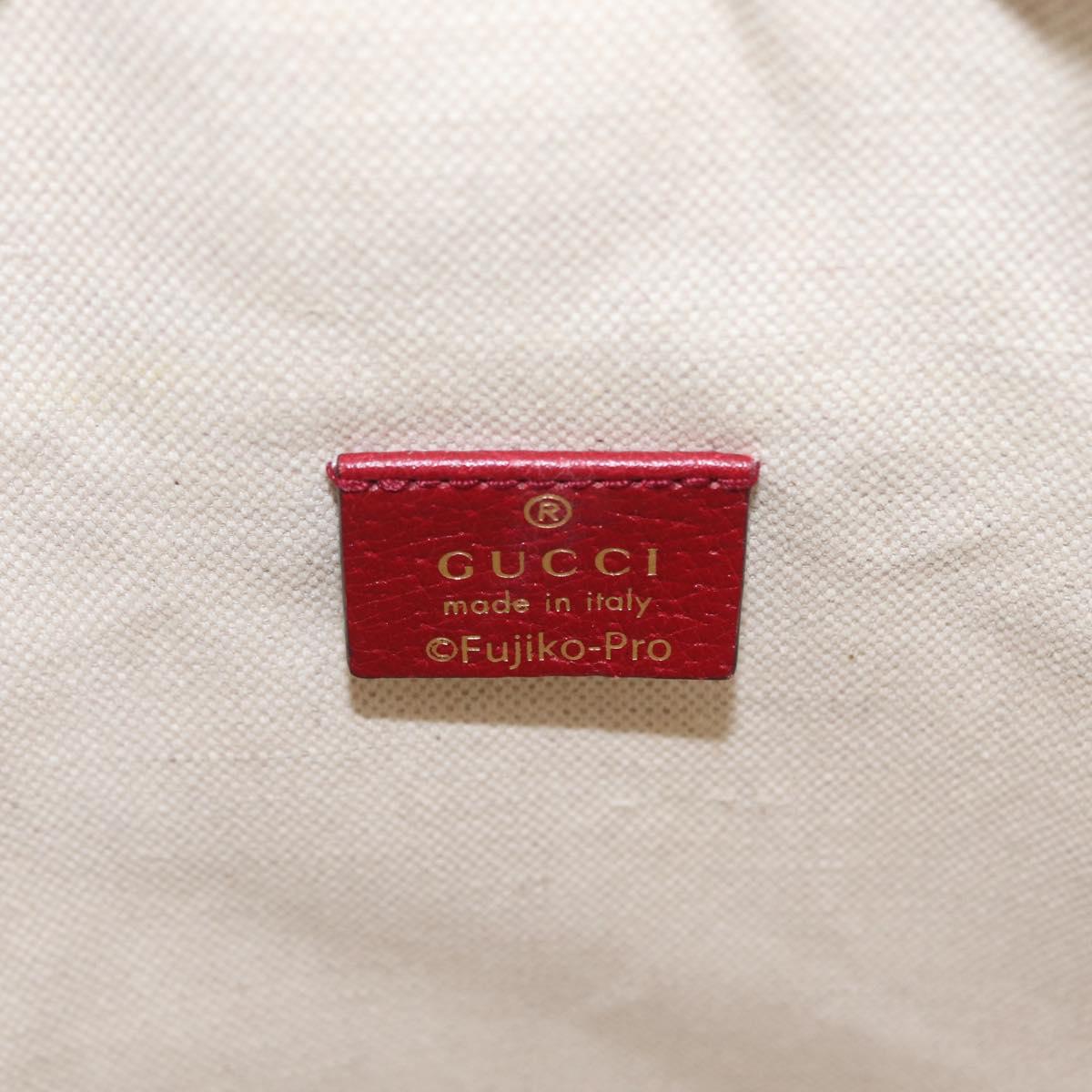 GUCCI Micro GG Doraemon Shoulder Bag PVC Beige Gold Tone 655597 Auth LN026M