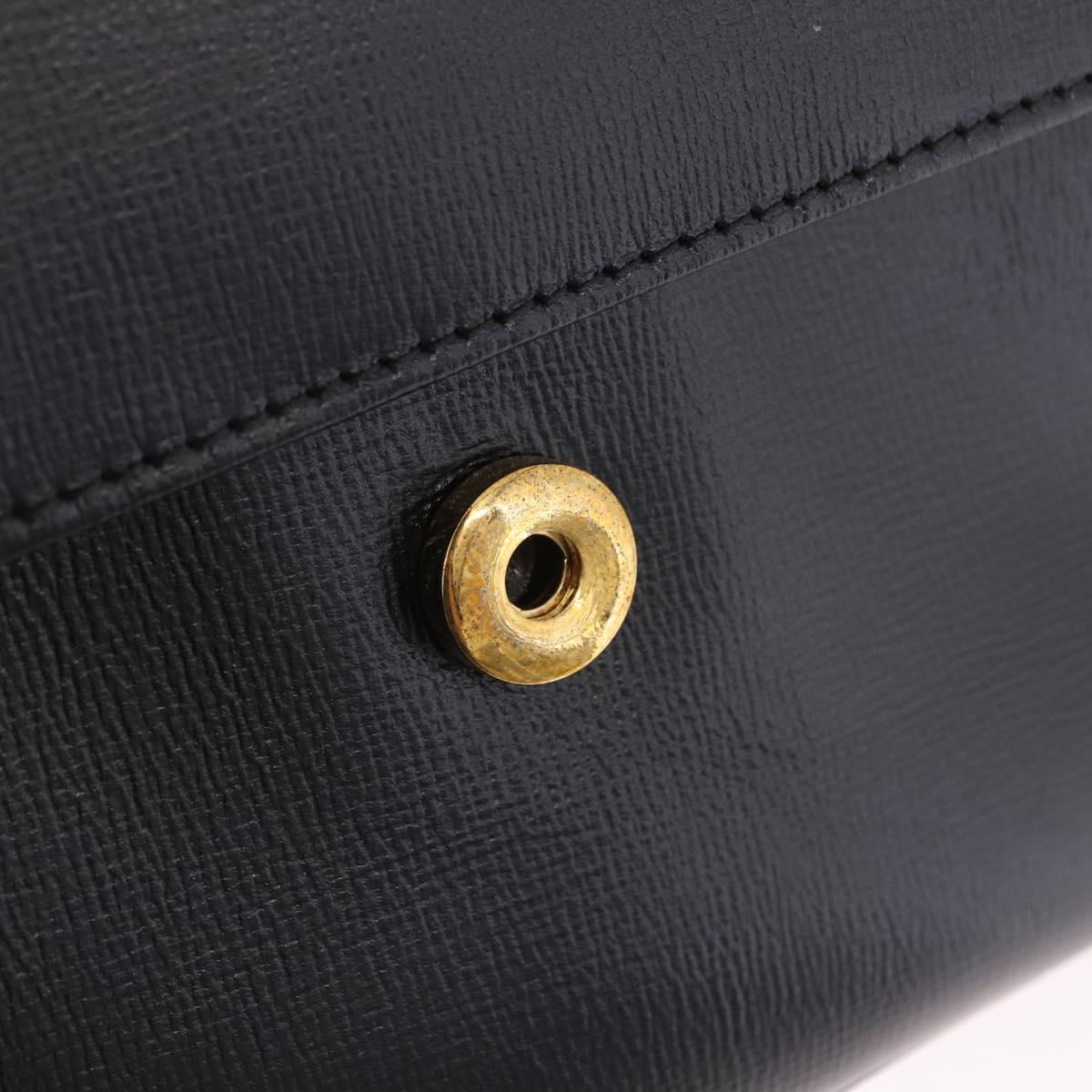 GUCCI Chain Shoulder Bag Leather Black Gold Tone 576421 Auth LN033V