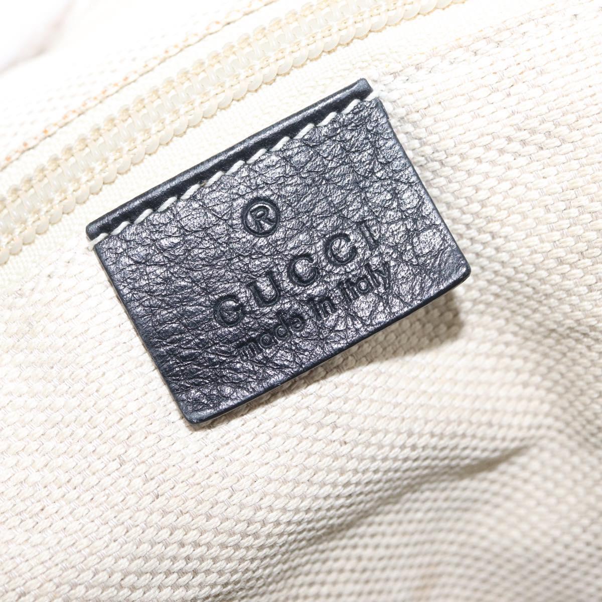 GUCCI Web Sherry Line Shoulder Bag Leather Black 281421 Auth LN034