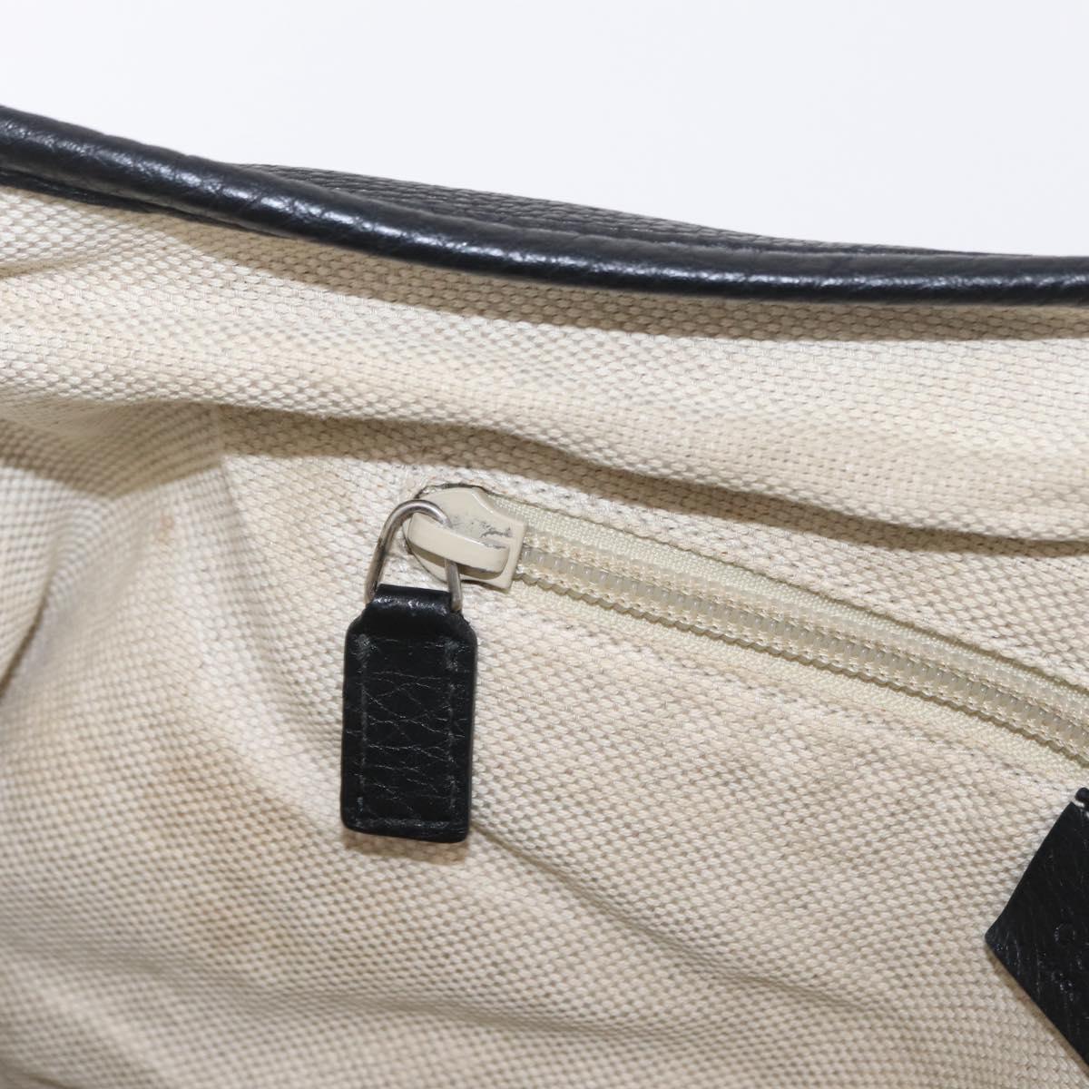 GUCCI Web Sherry Line Shoulder Bag Leather Black 281421 Auth LN034