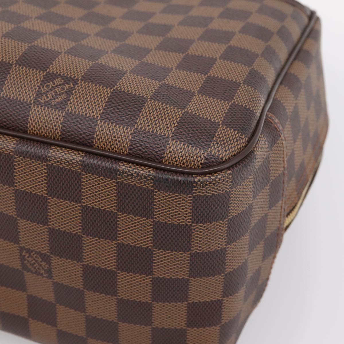 LOUIS VUITTON Damier Ebene Deauville Hand Bag SPO N47272 LV Auth LN036V