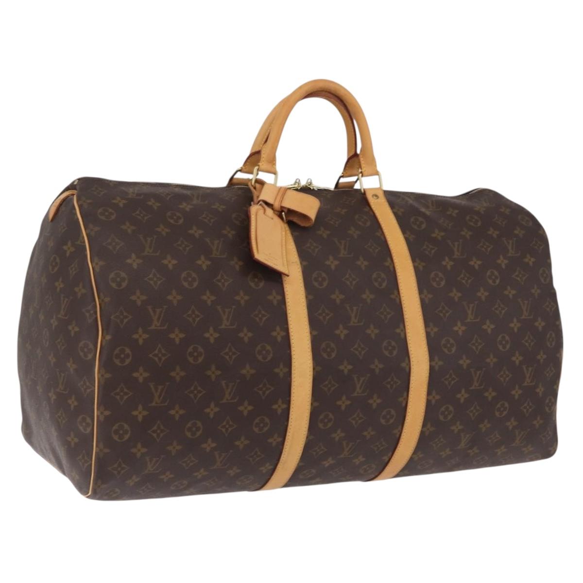 LOUIS VUITTON Monogram Keepall 60 Boston Bag M41422 LV Auth LN038A