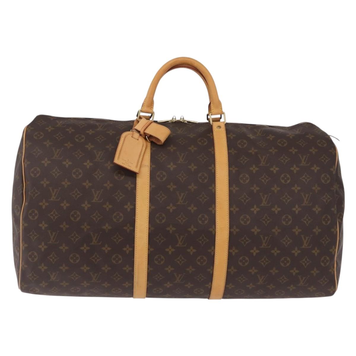 LOUIS VUITTON Monogram Keepall 60 Boston Bag M41422 LV Auth LN038A