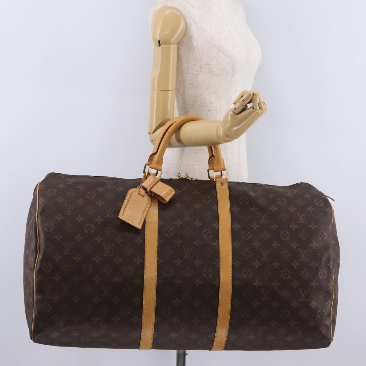 LOUIS VUITTON Monogram Keepall 60 Boston Bag M41422 LV Auth LN038A