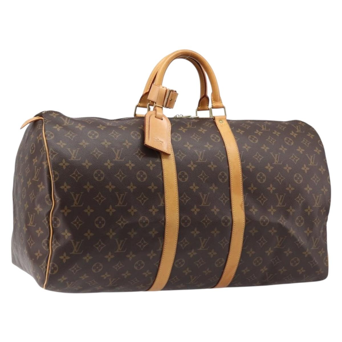 LOUIS VUITTON Monogram Keepall 55 Boston Bag M41424 LV Auth LN039V