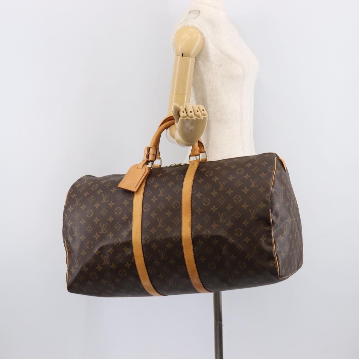 LOUIS VUITTON Monogram Keepall 55 Boston Bag M41424 LV Auth LN039V