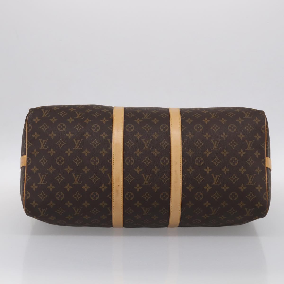 LOUIS VUITTON Monogram Keepall Bandouliere 55 Boston Bag M41414 LV Auth LN040V
