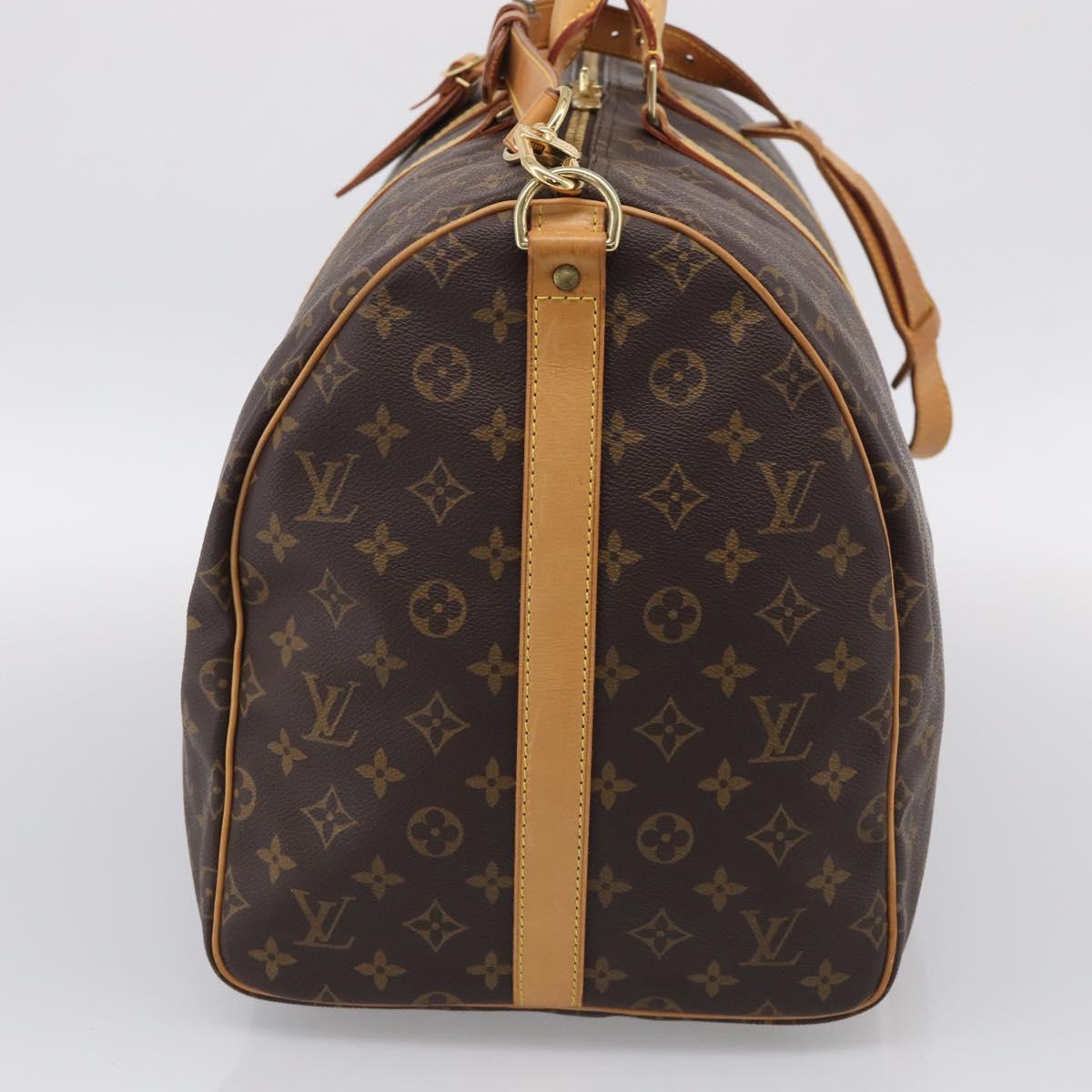 LOUIS VUITTON Monogram Keepall Bandouliere 55 Boston Bag M41414 LV Auth LN040V