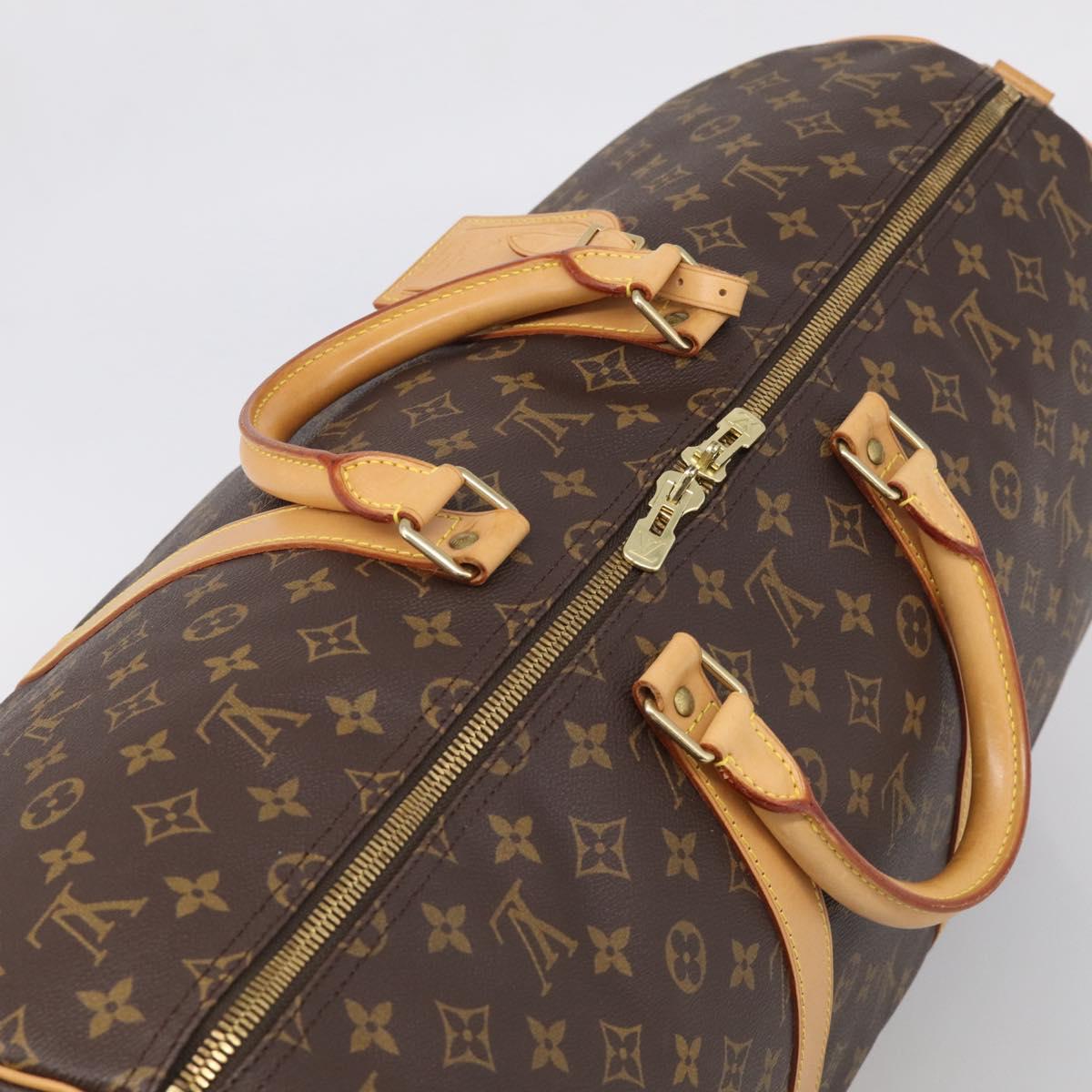 LOUIS VUITTON Monogram Keepall Bandouliere 55 Boston Bag M41414 LV Auth LN040V