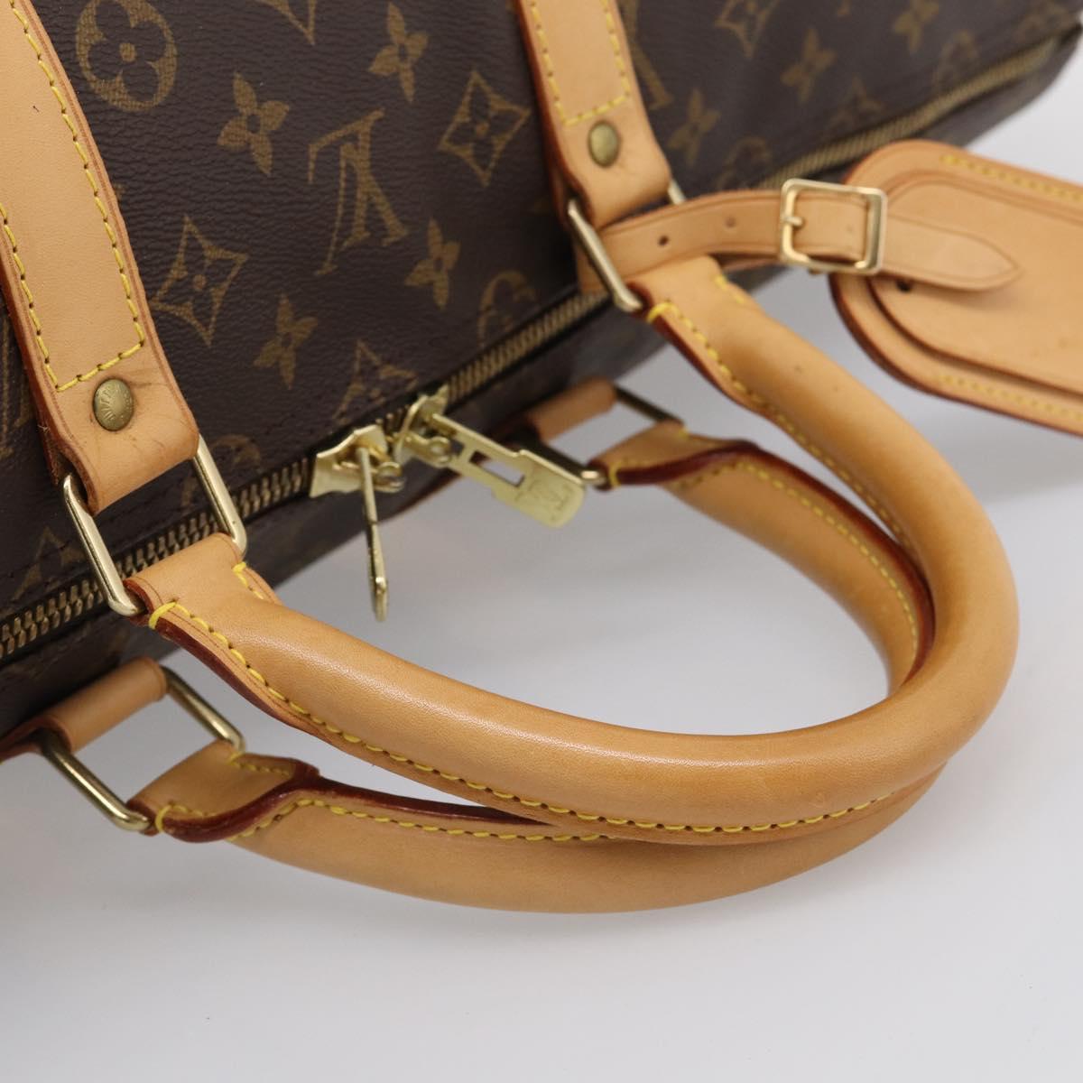LOUIS VUITTON Monogram Keepall Bandouliere 55 Boston Bag M41414 LV Auth LN040V