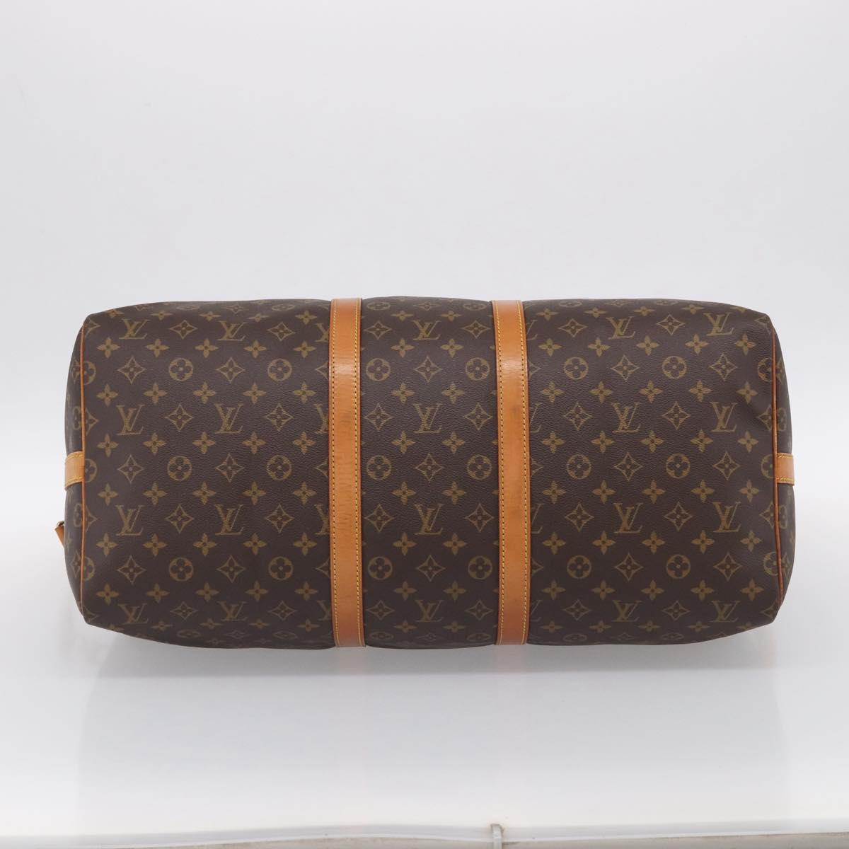 LOUIS VUITTON Monogram Keepall Bandouliere 55 Boston Bag M41414 LV Auth LN041V