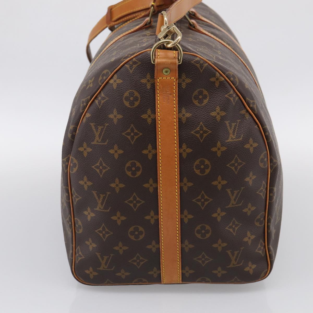 LOUIS VUITTON Monogram Keepall Bandouliere 55 Boston Bag M41414 LV Auth LN041V