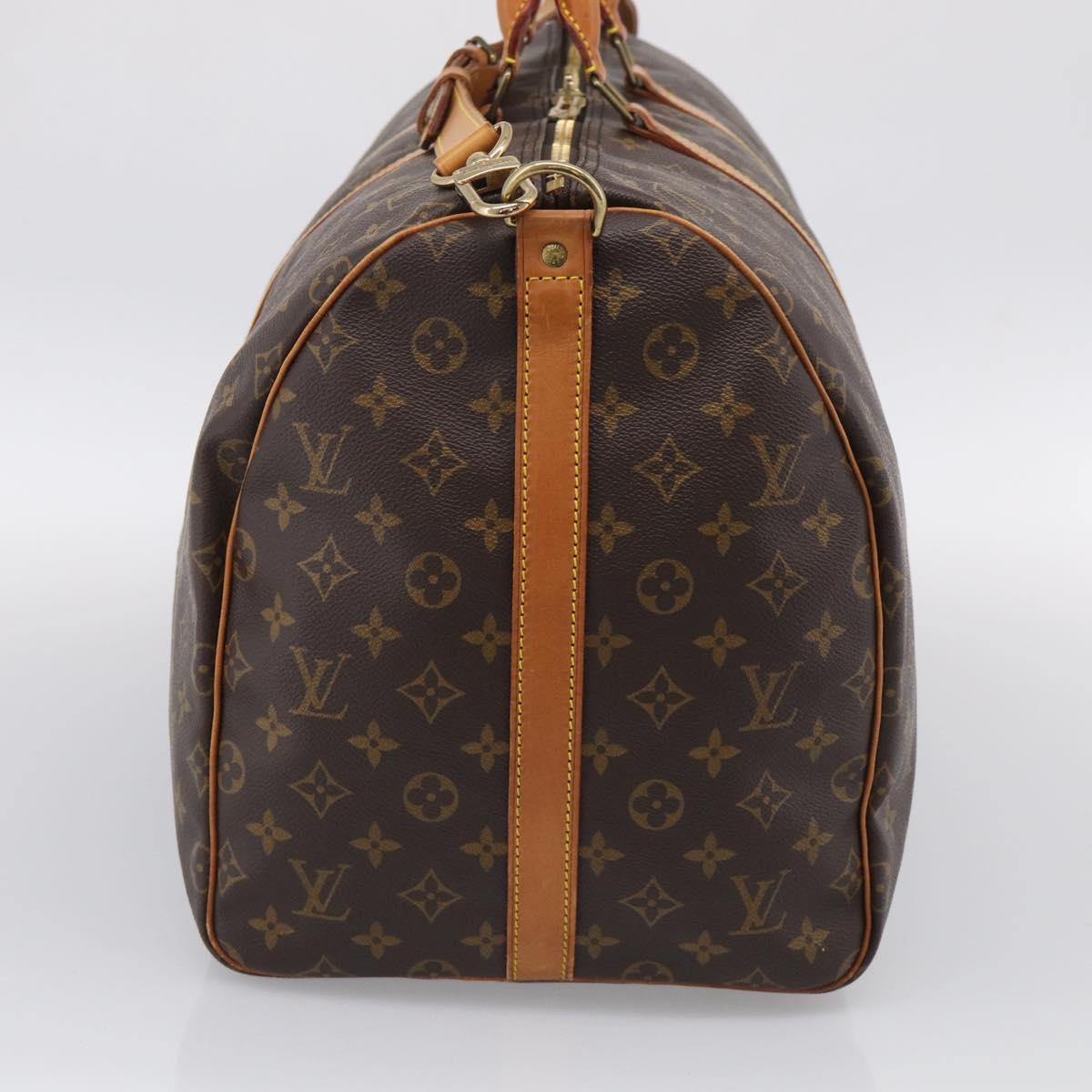 LOUIS VUITTON Monogram Keepall Bandouliere 55 Boston Bag M41414 LV Auth LN041V