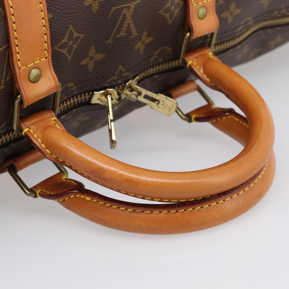 LOUIS VUITTON Monogram Keepall Bandouliere 55 Boston Bag M41414 LV Auth LN041V