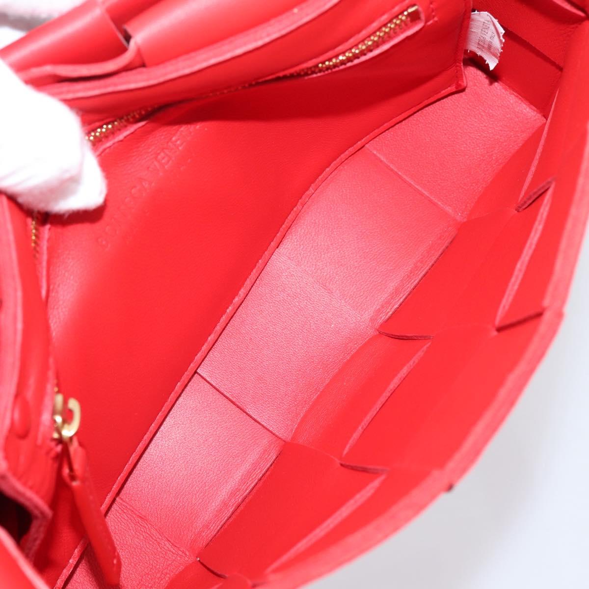 Bottega Veneta MAXI INTRECCIATO Cassette Shoulder Bag Leather Red Auth LN047V