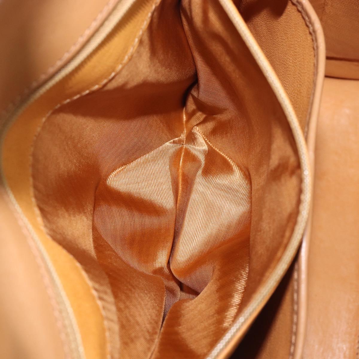 GUCCI Hand Bag Leather Beige Gold Tone 000 256 0192 Auth LN050