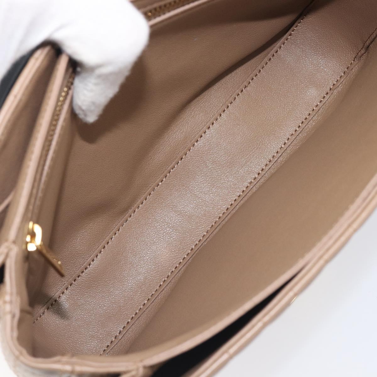 CELINE Chain Shoulder Bag Leather Brown Gold Auth LN054V