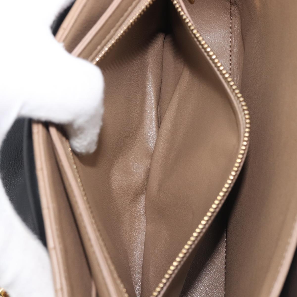 CELINE Chain Shoulder Bag Leather Brown Gold Auth LN054V