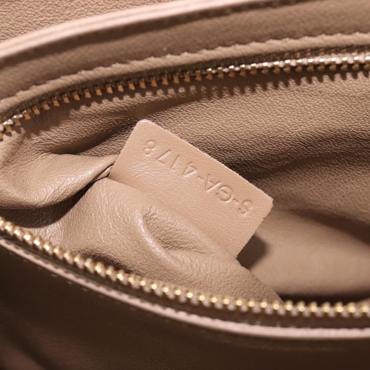 CELINE Chain Shoulder Bag Leather Brown Gold Auth LN054V