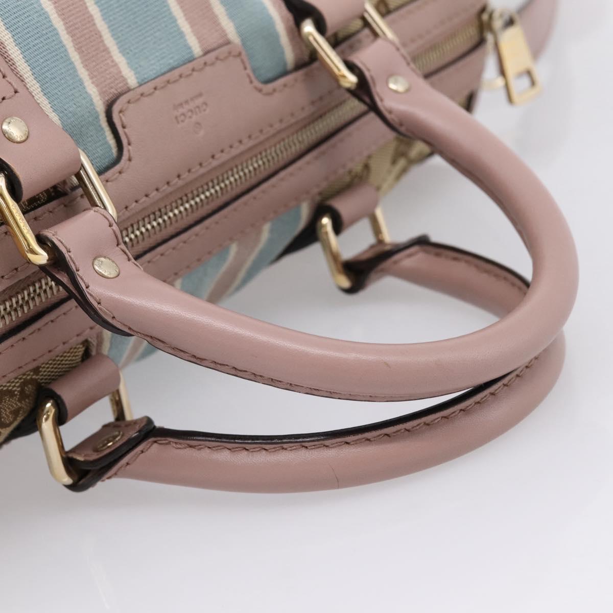 GUCCI GG Canvas Sherry Line Boston Bag 2way Beige Gold Tone 247205 Auth LN056A