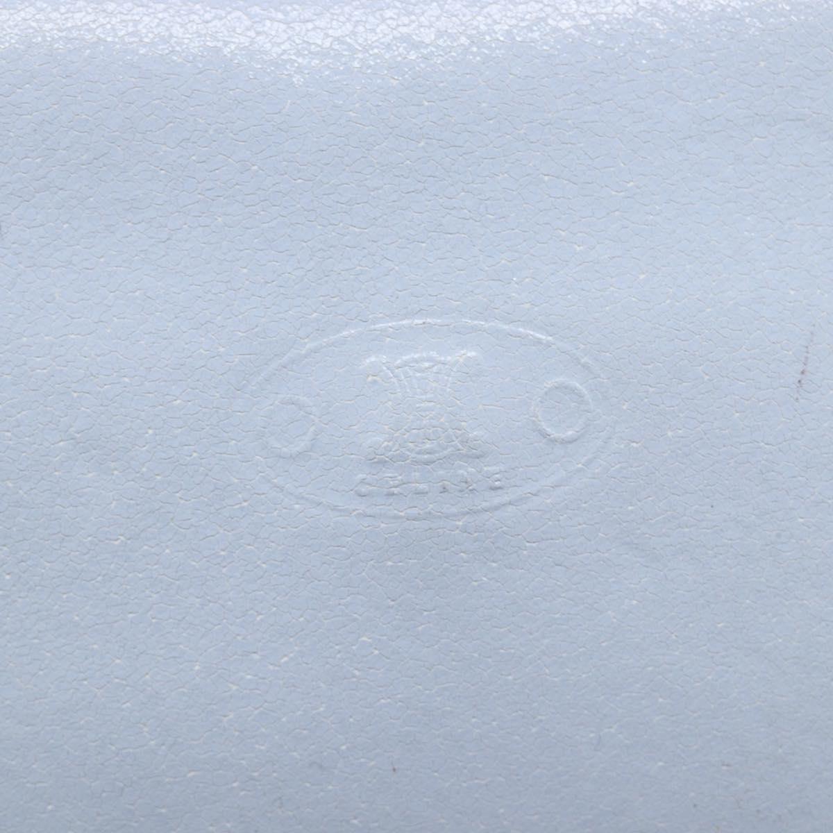 CELINE Shoulder Bag Leather Light Blue Silver Auth LN059A