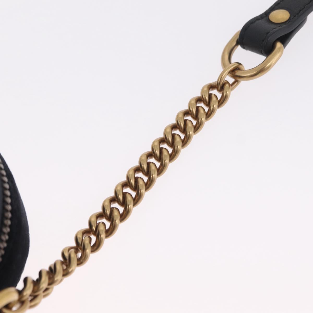 GUCCI GG Marmont Chain Shoulder Bag Velor Black Gold Tone 448065 Auth LN060V