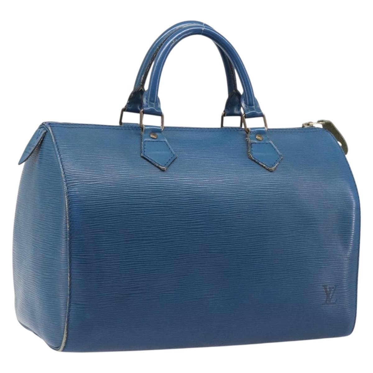 LOUIS VUITTON Epi Speedy 30 Hand Bag Toledo Blue M43005 LV Auth LN070