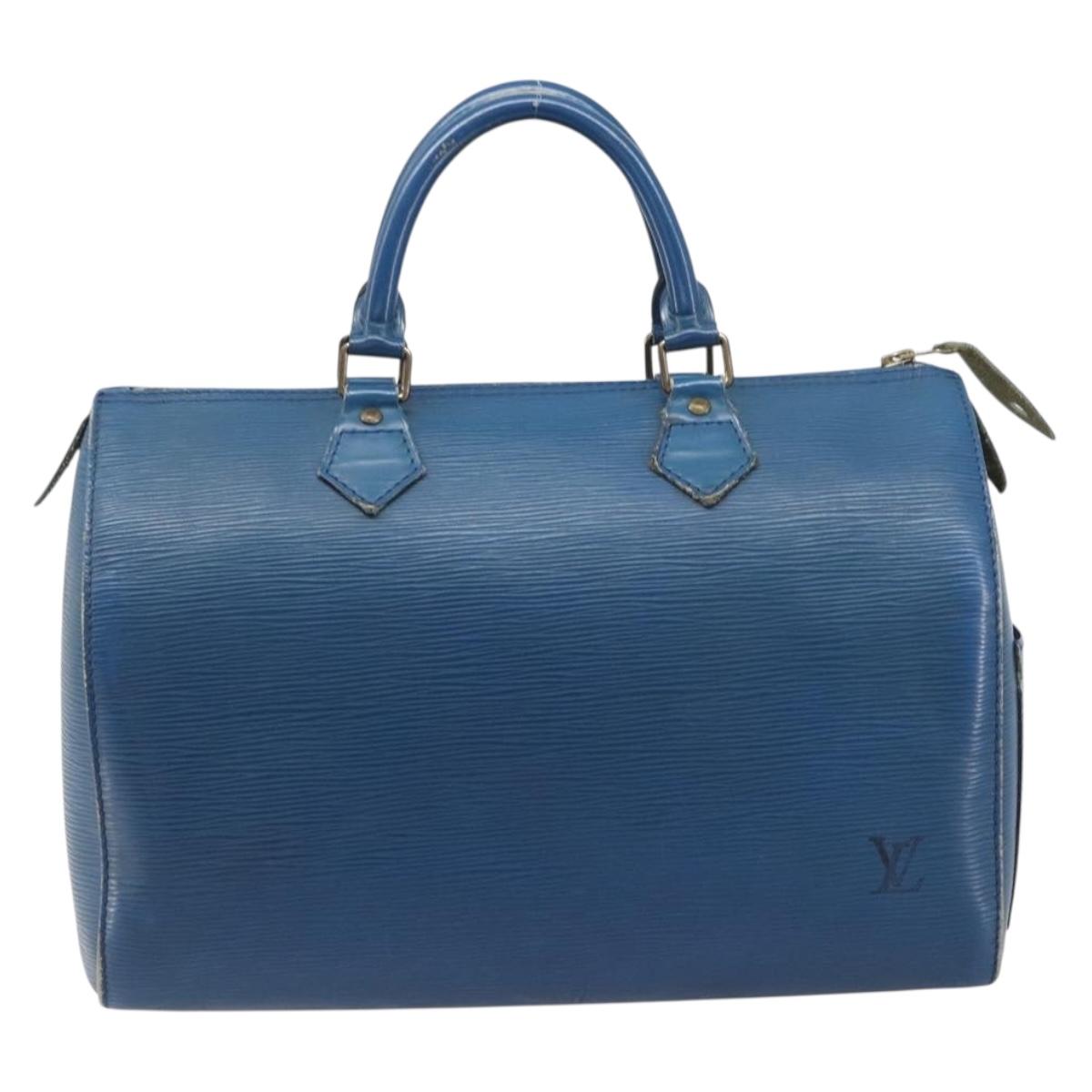 LOUIS VUITTON Epi Speedy 30 Hand Bag Toledo Blue M43005 LV Auth LN070