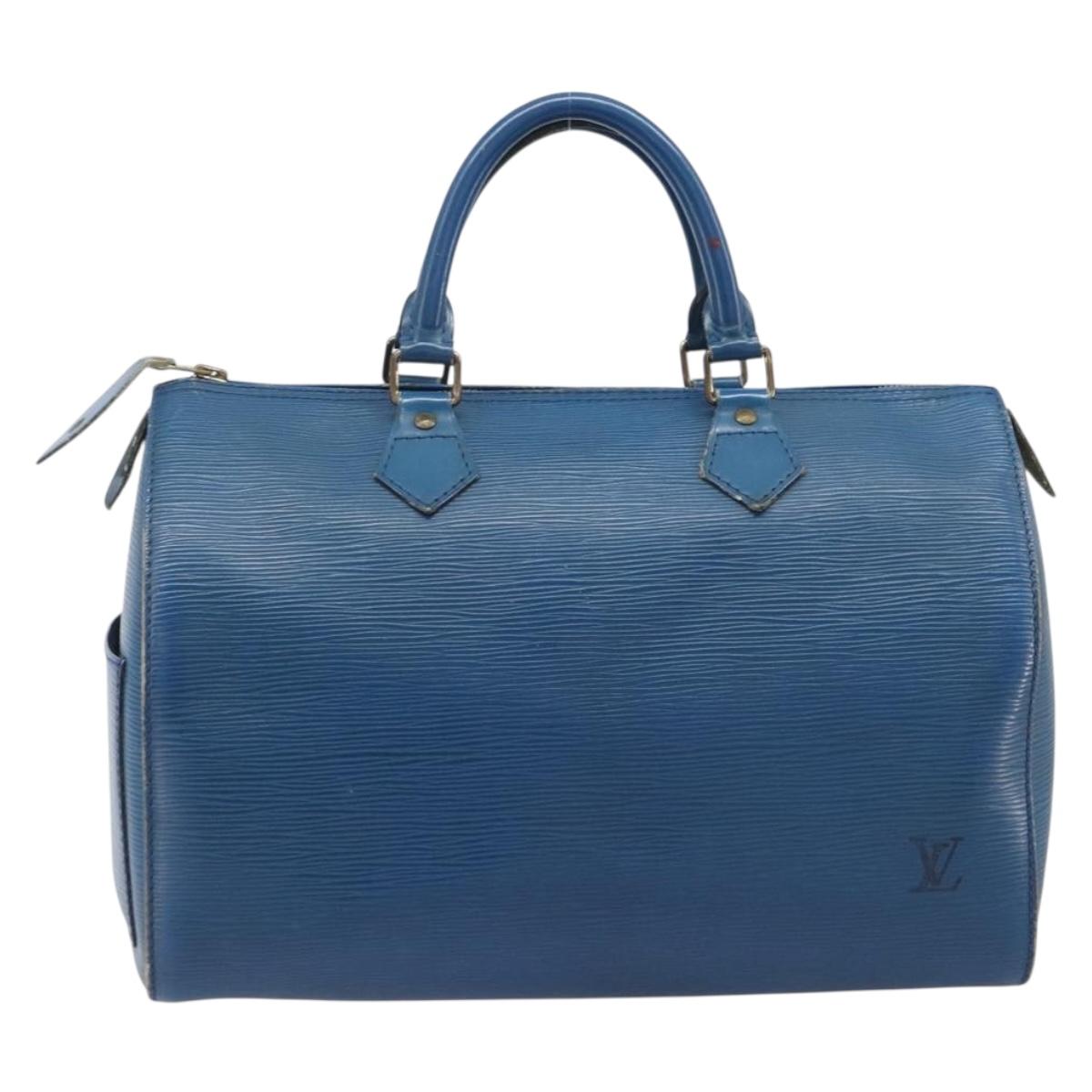 LOUIS VUITTON Epi Speedy 30 Hand Bag Toledo Blue M43005 LV Auth LN070