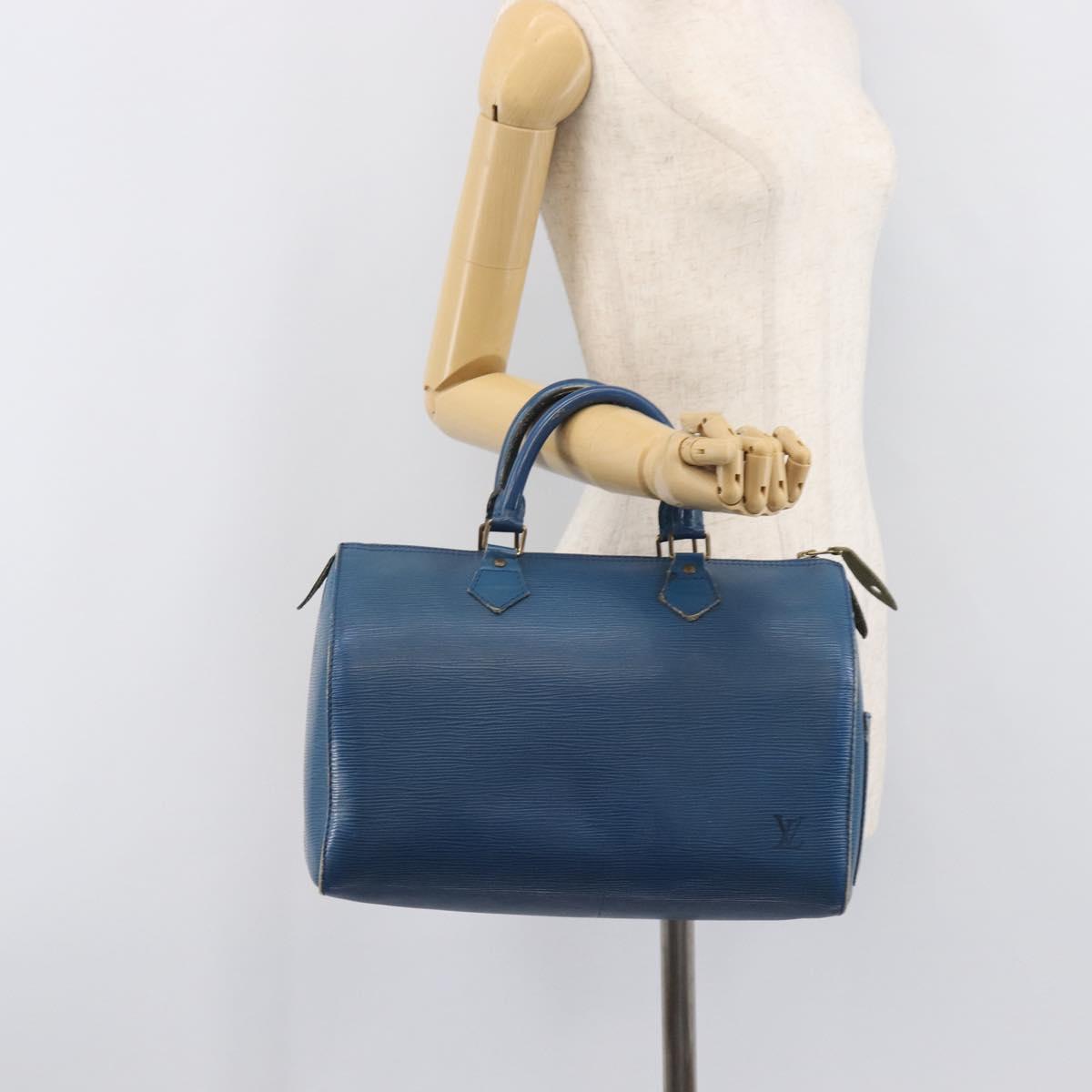 LOUIS VUITTON Epi Speedy 30 Hand Bag Toledo Blue M43005 LV Auth LN070