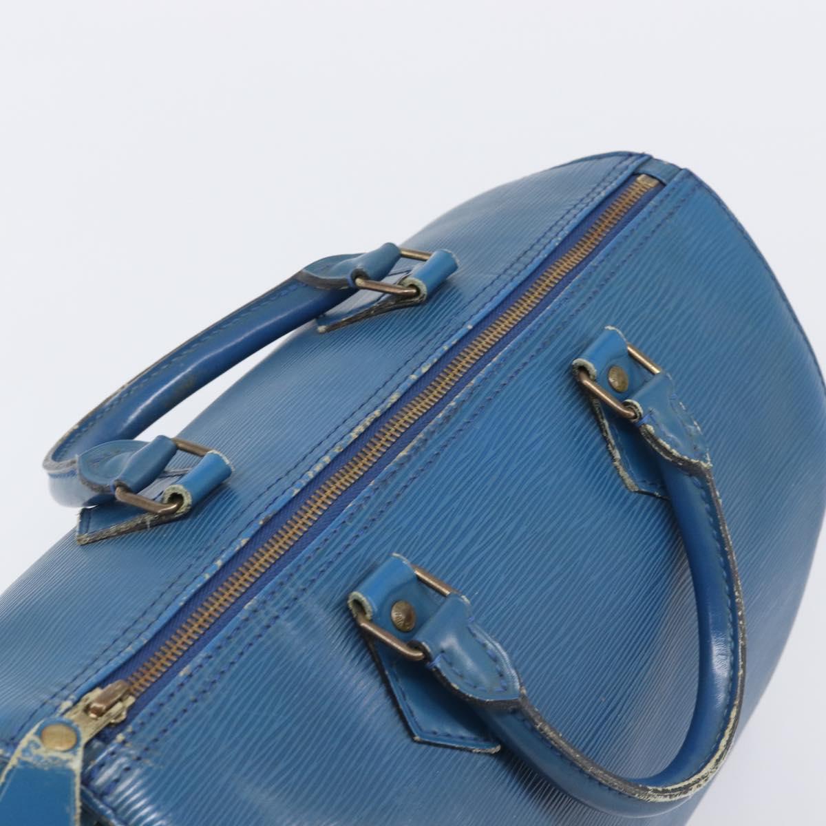 LOUIS VUITTON Epi Speedy 30 Hand Bag Toledo Blue M43005 LV Auth LN070