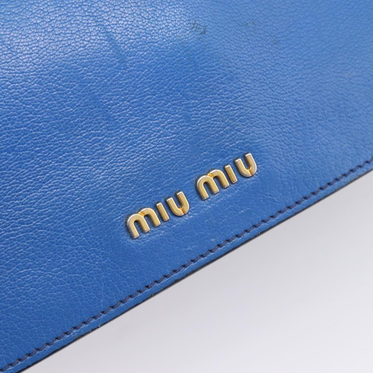 Miu Miu Madras Hand Bag Leather 2way Navy Gold Tone Auth LN072A