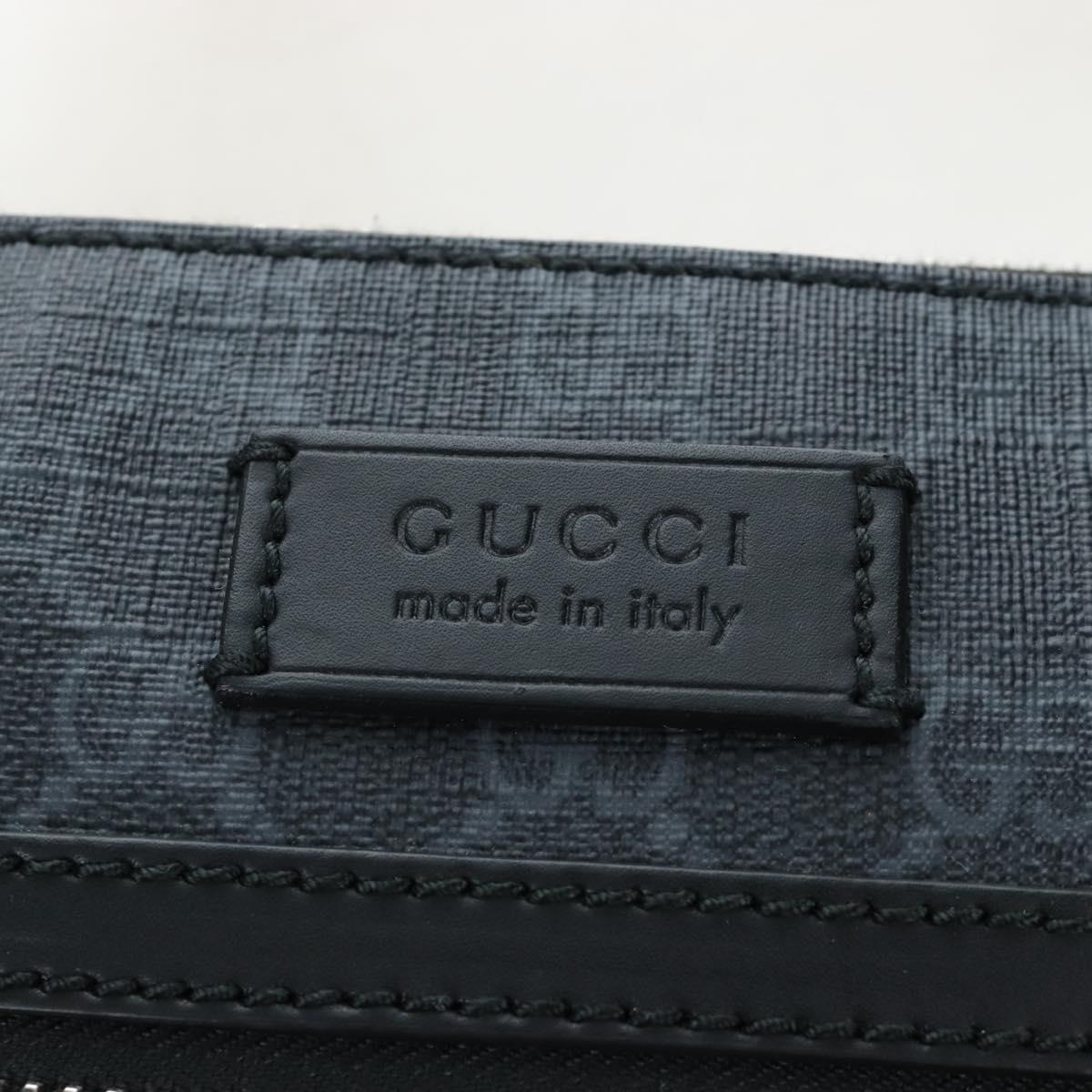 GUCCI GG Supreme Sherry Line Shoulder Bag PVC Black Silver 523599 Auth LN073V