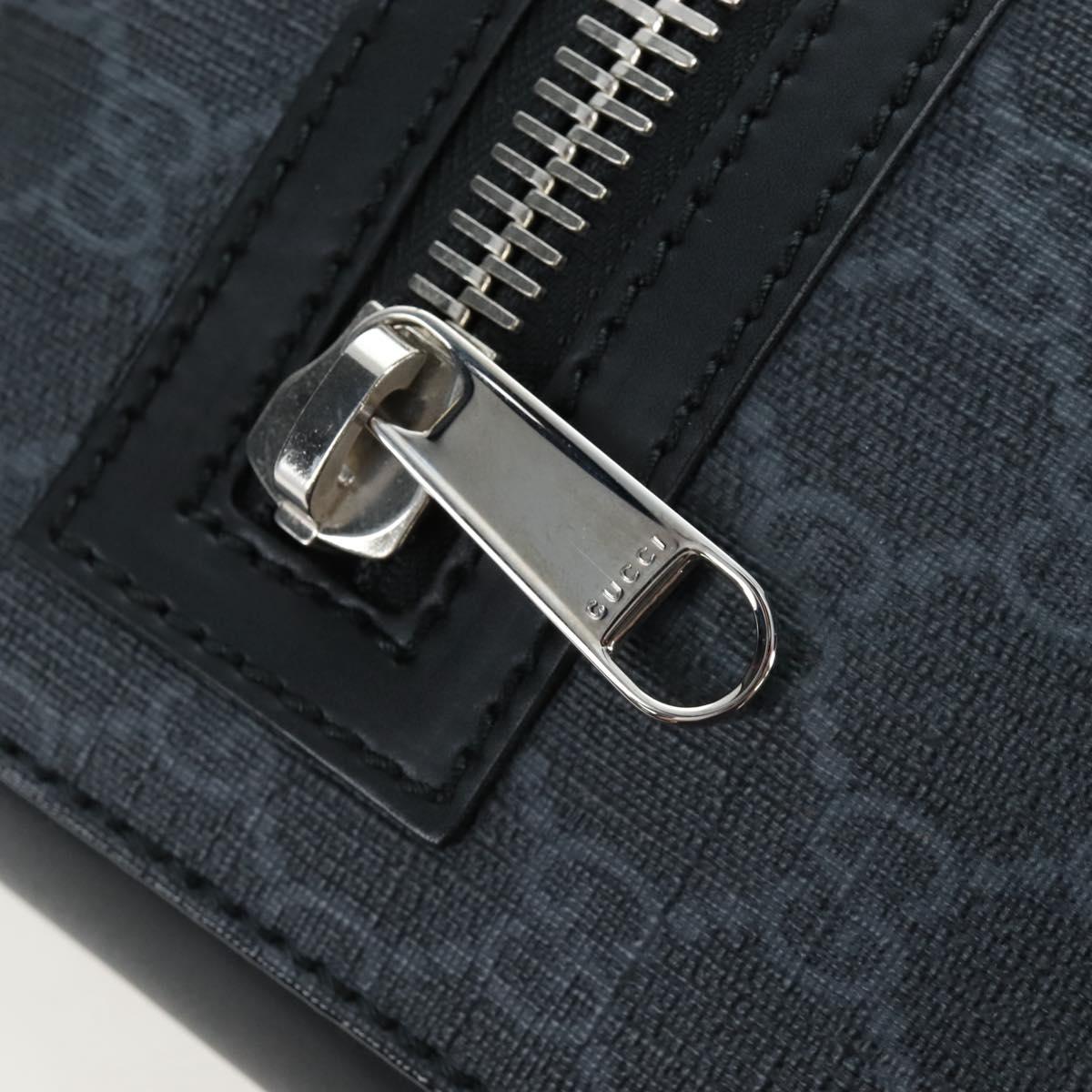 GUCCI GG Supreme Sherry Line Shoulder Bag PVC Black Silver 523599 Auth LN073V