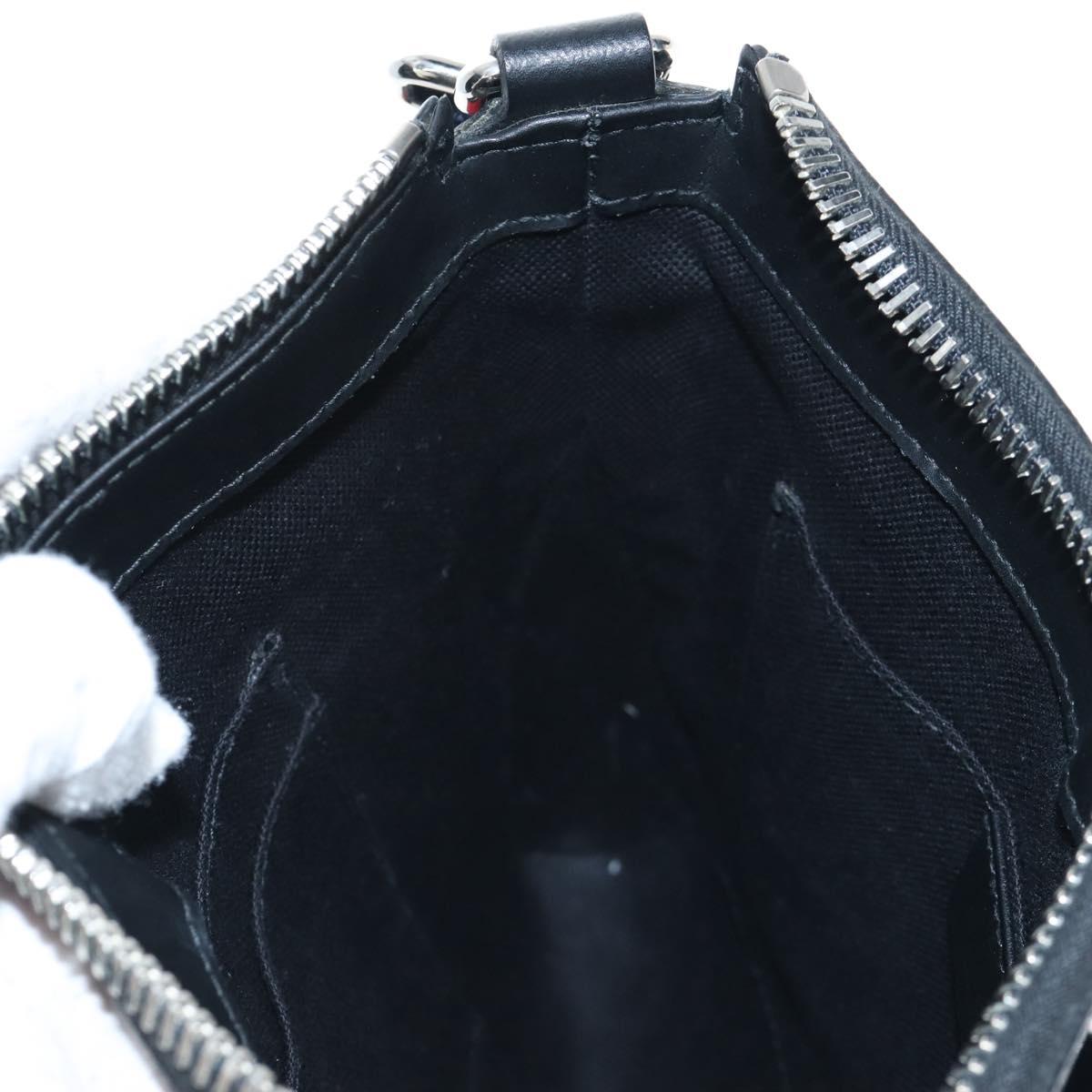 GUCCI GG Supreme Sherry Line Shoulder Bag PVC Black Silver 523599 Auth LN073V