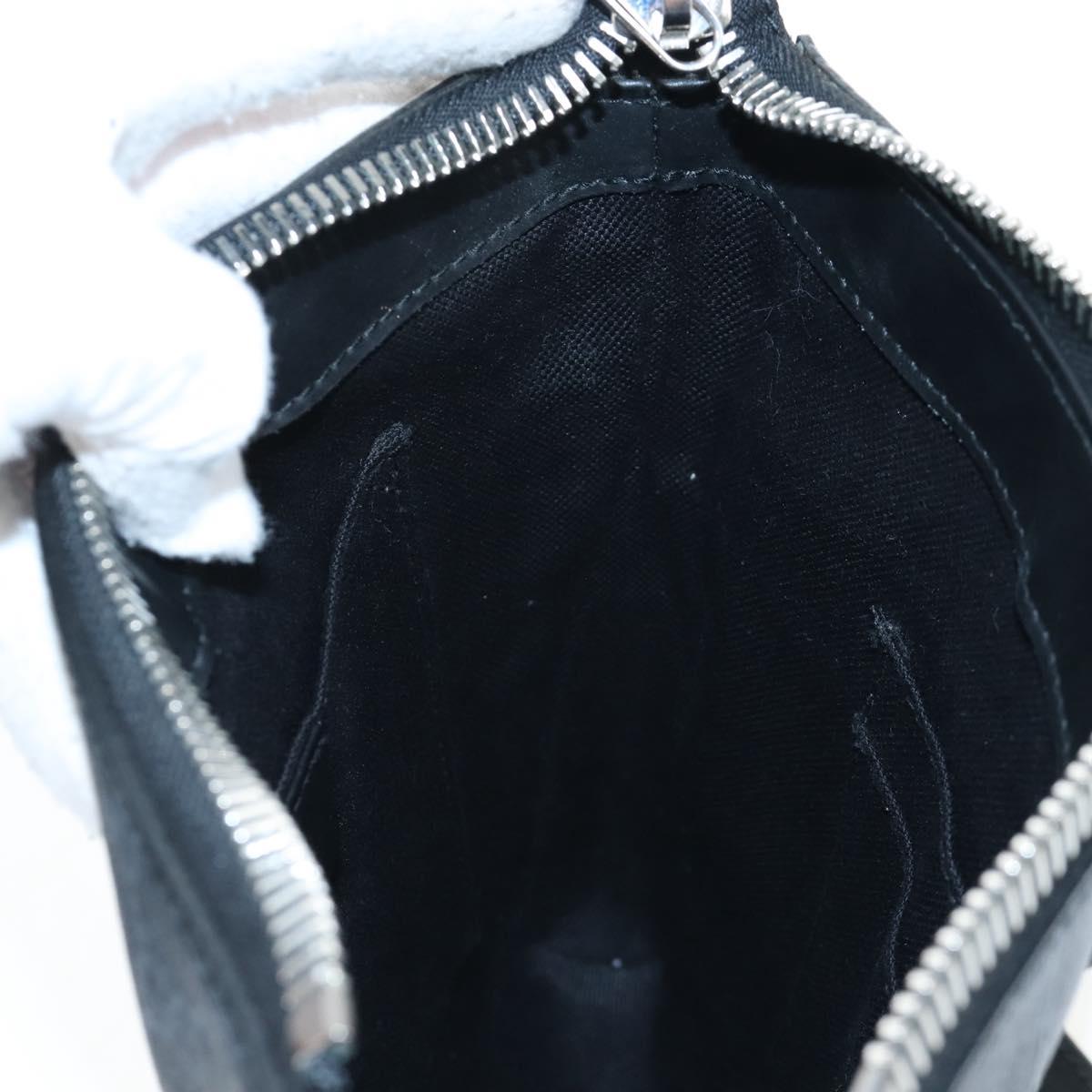 GUCCI GG Supreme Sherry Line Shoulder Bag PVC Black Silver 523599 Auth LN073V
