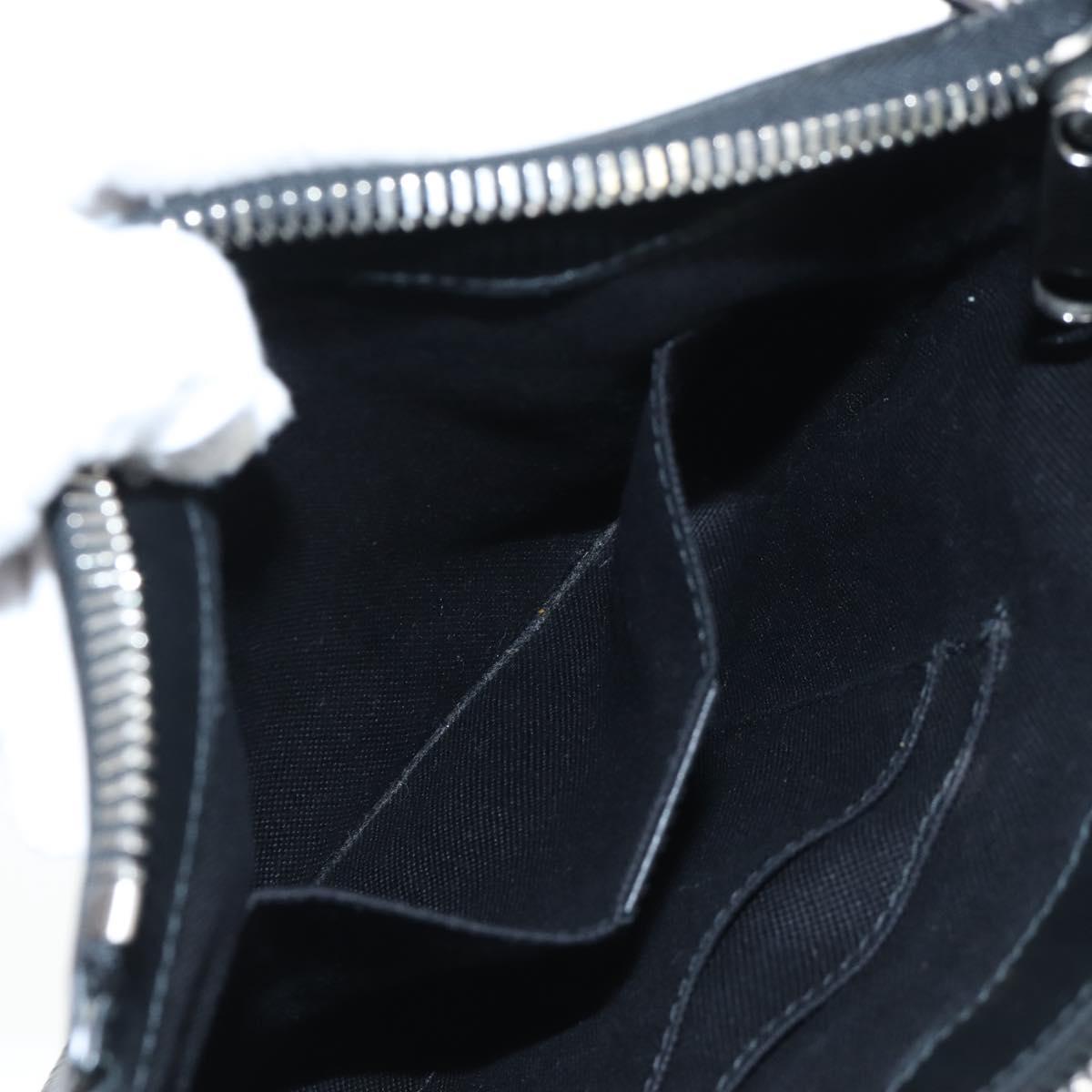 GUCCI GG Supreme Sherry Line Shoulder Bag PVC Black Silver 523599 Auth LN073V