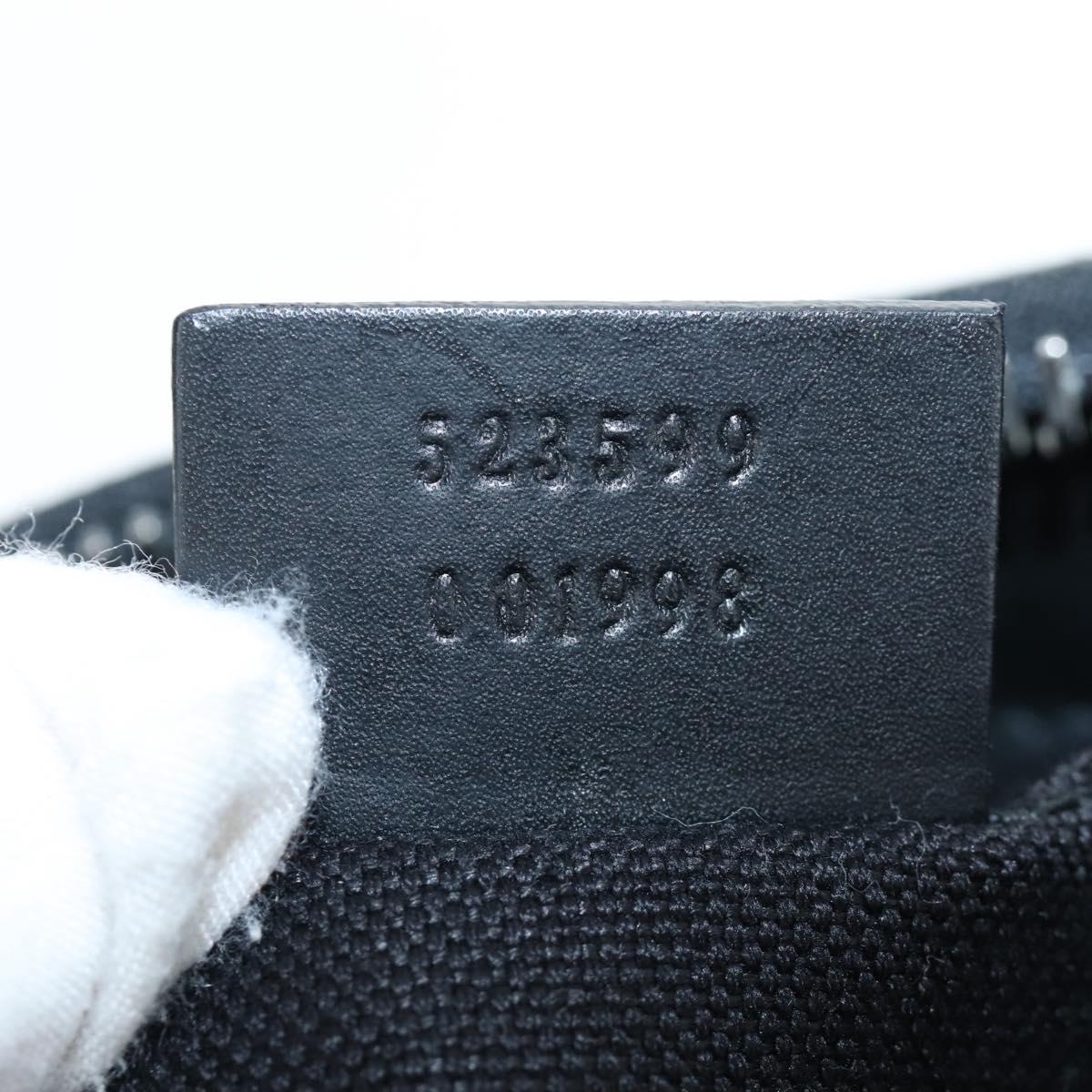 GUCCI GG Supreme Sherry Line Shoulder Bag PVC Black Silver 523599 Auth LN073V