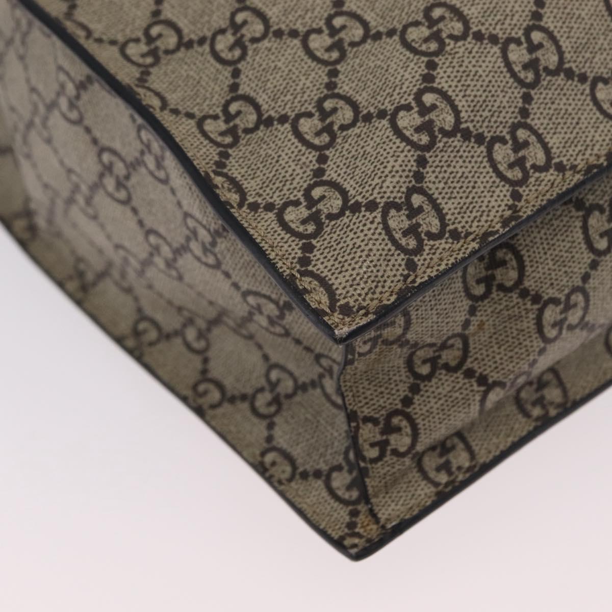 GUCCI GG Supreme Tote Bag PVC 2way Beige Gold Tone 450950 Auth LN076V