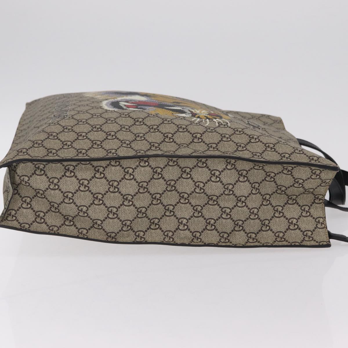GUCCI GG Supreme Tote Bag PVC 2way Beige Gold Tone 450950 Auth LN076V