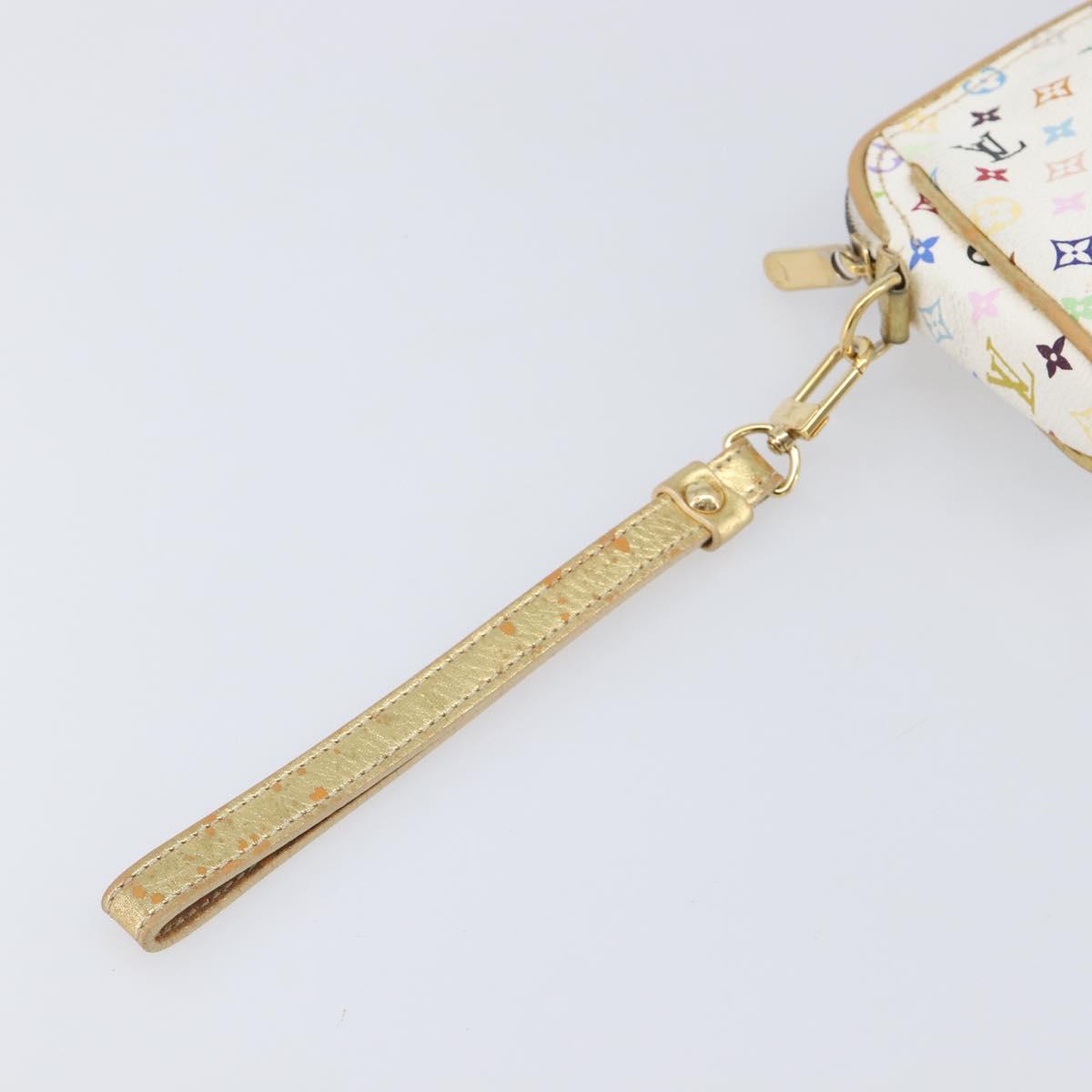 LOUIS VUITTON Monogram Multicolor Kate Clutch Bag White M55212 LV Auth LN088V