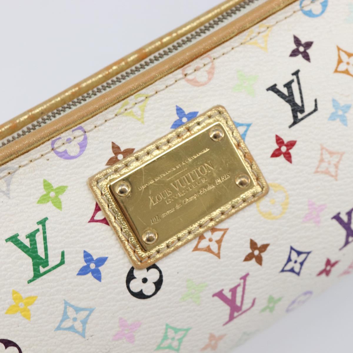LOUIS VUITTON Monogram Multicolor Kate Clutch Bag White M55212 LV Auth LN088V