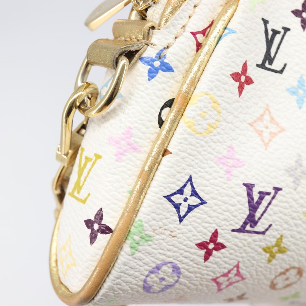 LOUIS VUITTON Monogram Multicolor Kate Clutch Bag White M55212 LV Auth LN088V